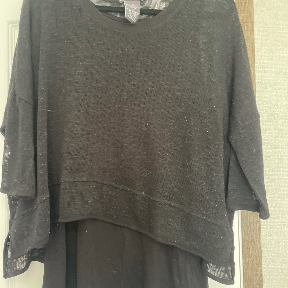 Black polyester long sleeve women’s shirt